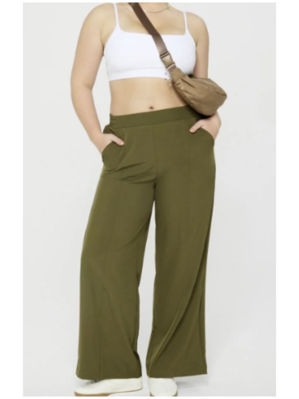 Fabletics Downtown Wide Leg Pants Women's Size 2X Utility Dark Green